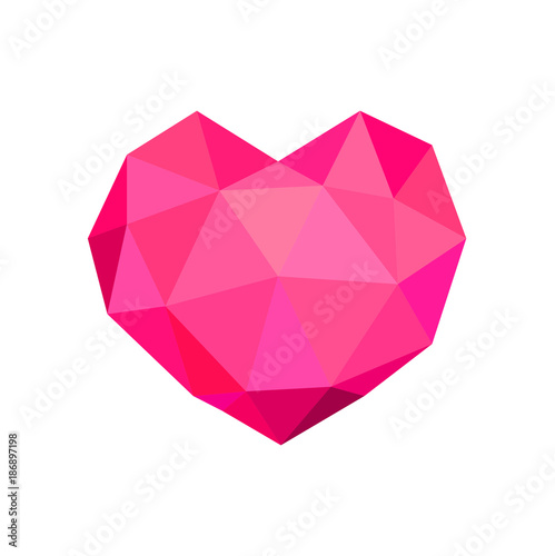Heart isolated on white background. Icon. Love. Polygons style.