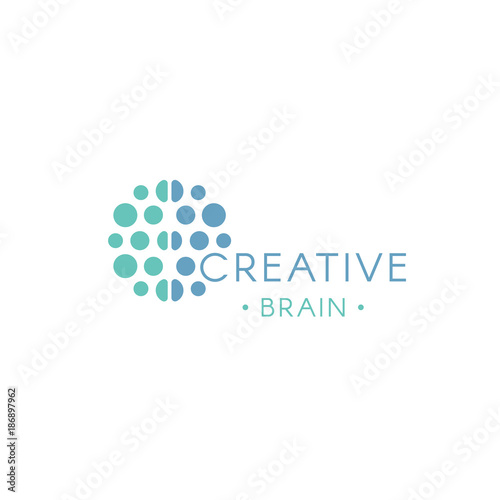 Circles, abstract logo. Creative brain vector logotype. New technology illustration. Innovation idea icon.