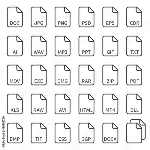 File type icons.