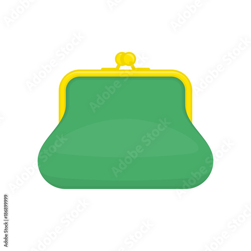 Vector green purse.