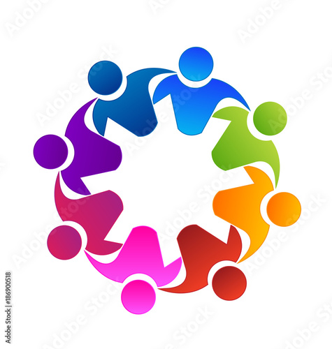 Teamwork group of friends, icon
