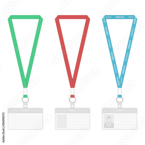 Lanyards and badges vector.
