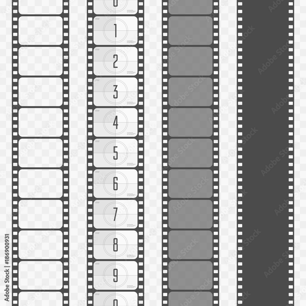 Vector film strip set.
