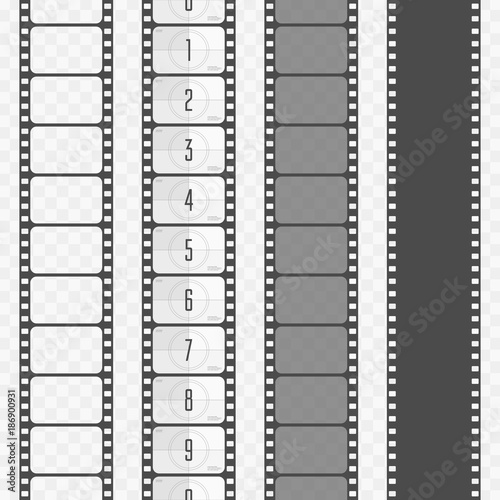 Vector film strip set.