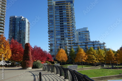 Autumn landscape in Vancouver downtown, BC, Canada