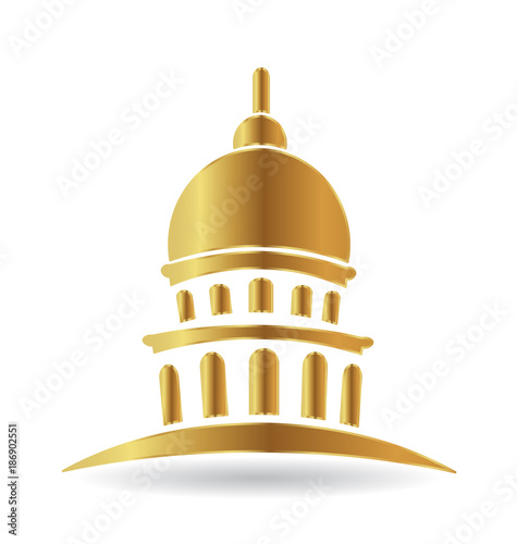 Capitol gold building icon