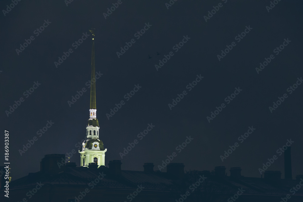 Obraz premium Peter and Paul Fortress in St. Petersburg at night