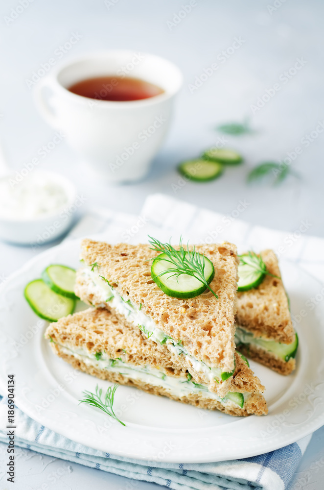 Cream cheese dill cucumber english tea sandwiches Cream cheese dill cucumber english tea sandwiches