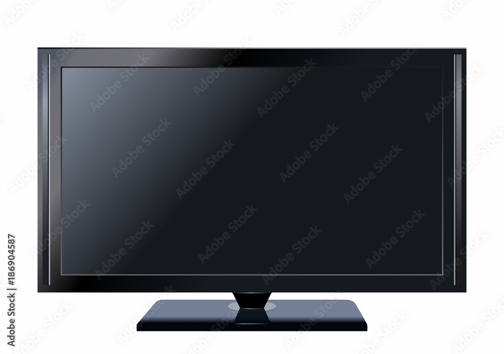 TV flat screen lcd plasma realistic vector illustration TV flat screen lcd plasma realistic vector illustration