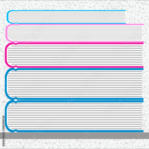 Pile, stack of books. Vector