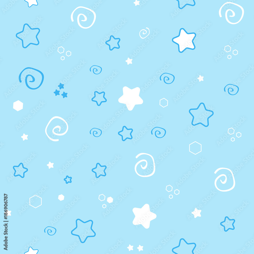 Seamless pattern baby set on blue background. cute illustration of ...