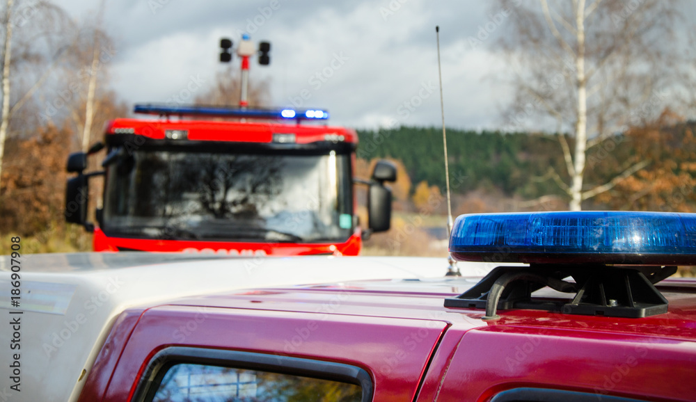 Obraz premium Light of fire engines