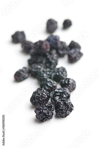 Dried chokeberries. Black aronia berries.