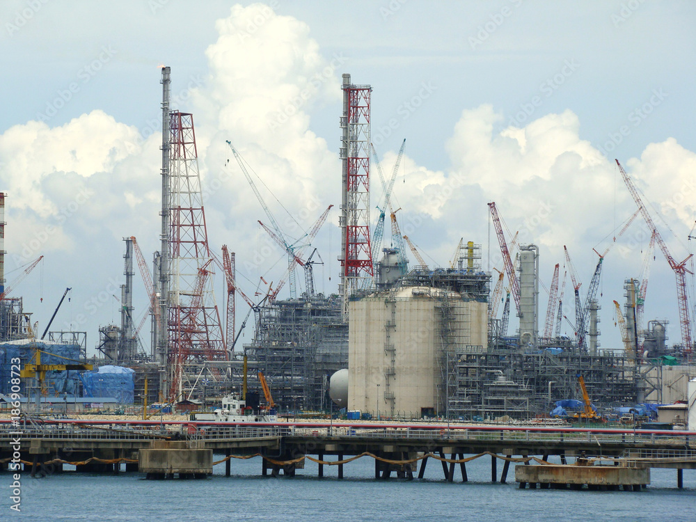 Oil refinery under construction