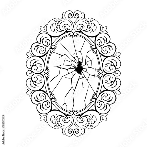 Broken mirror coloring book vector
