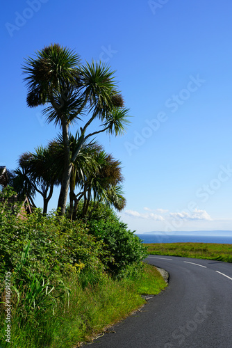 Driving on the road on the Isle of Arran, Scotland