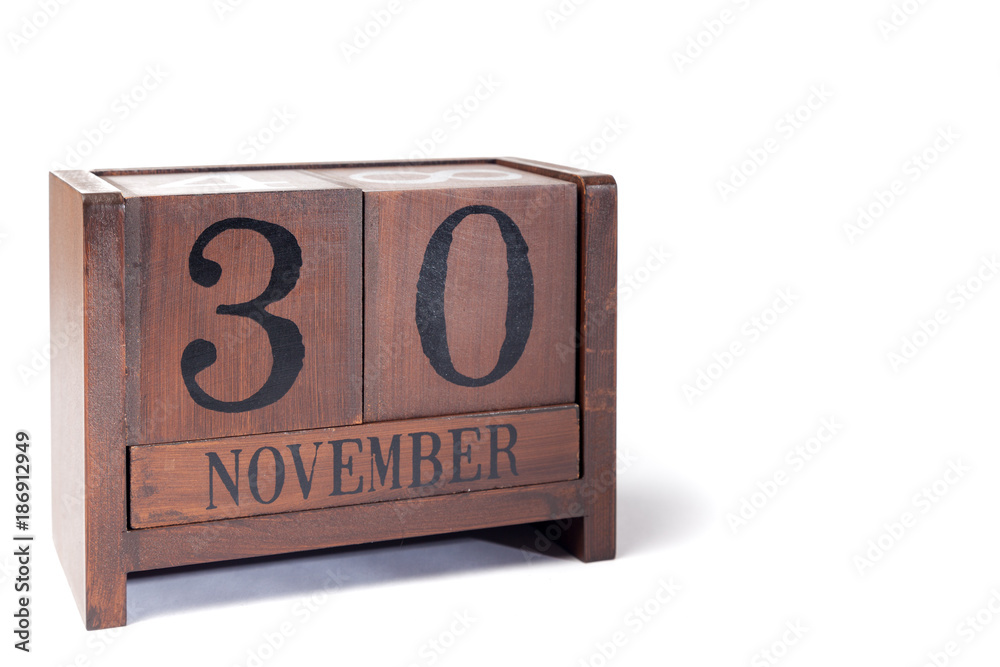 Wooden Perpetual Calendar set to November 30th Wooden Perpetual Calendar set to November 30th