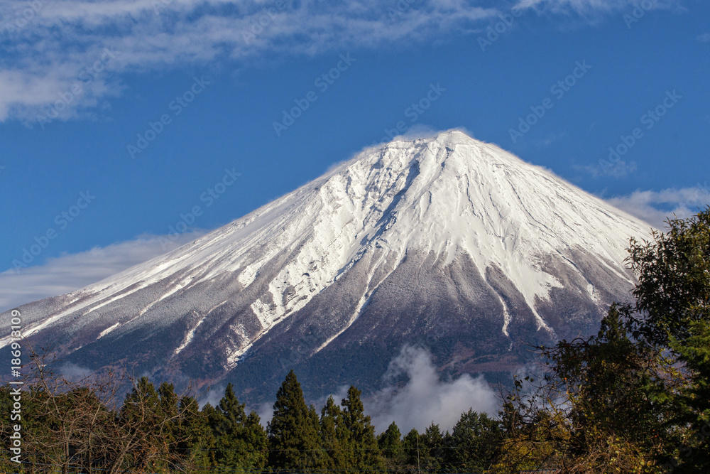 Close up top of mount Fuji