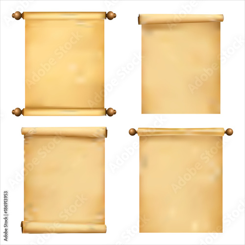 collection of ancient scrolls of papyrus