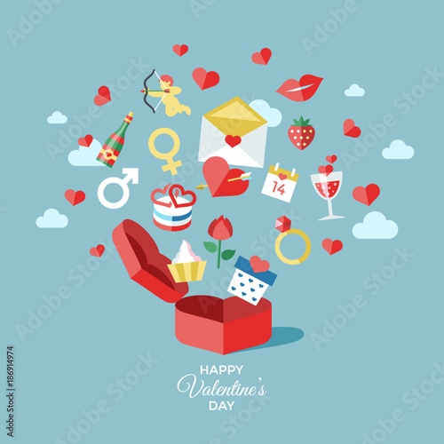 Digital vector february happy valentine's day