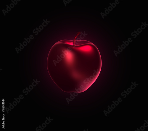 3d render of glowing apple