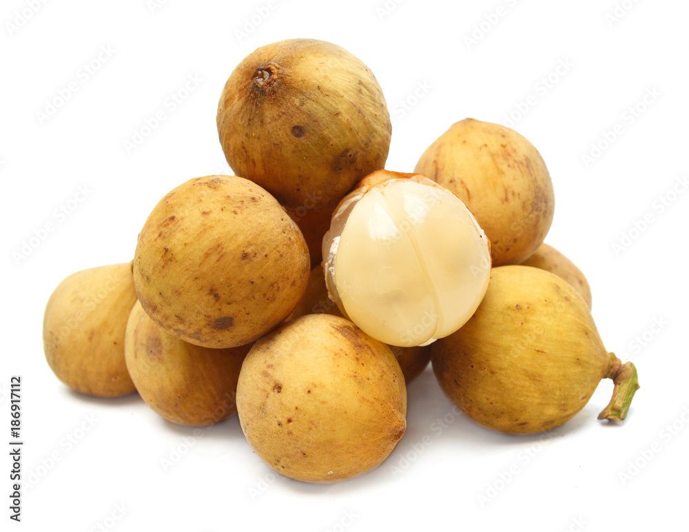 Lanzones fruit isolated on white background Lanzones fruit isolated on white background