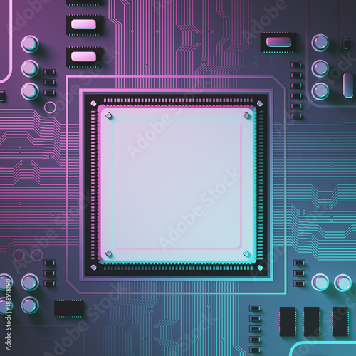 Circuit background with a processor photo