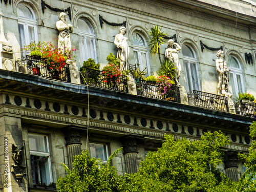 Photography Neorenaissance facade on Andrassy street, Budapest
