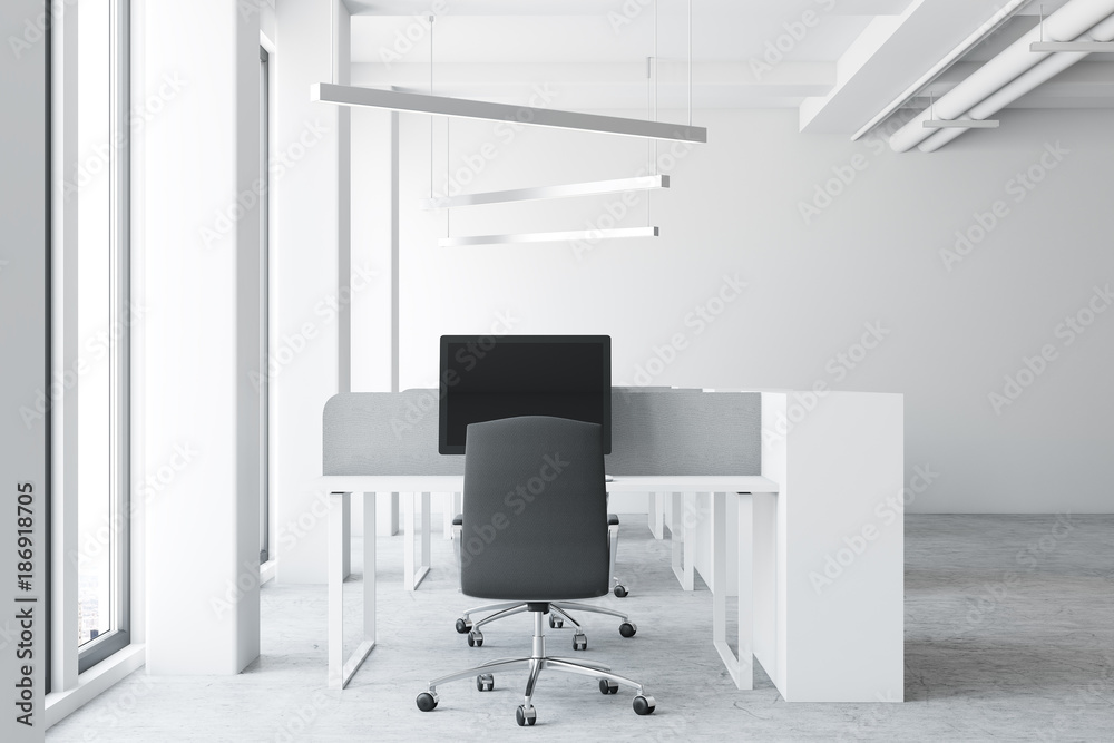 Modern white open space office Modern white open space office