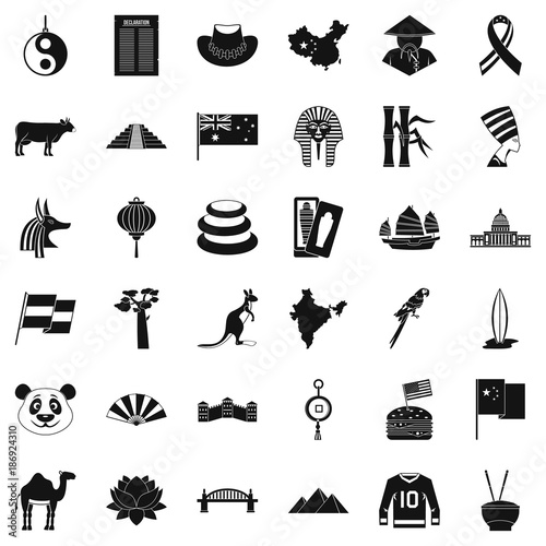 World icons set, simple style