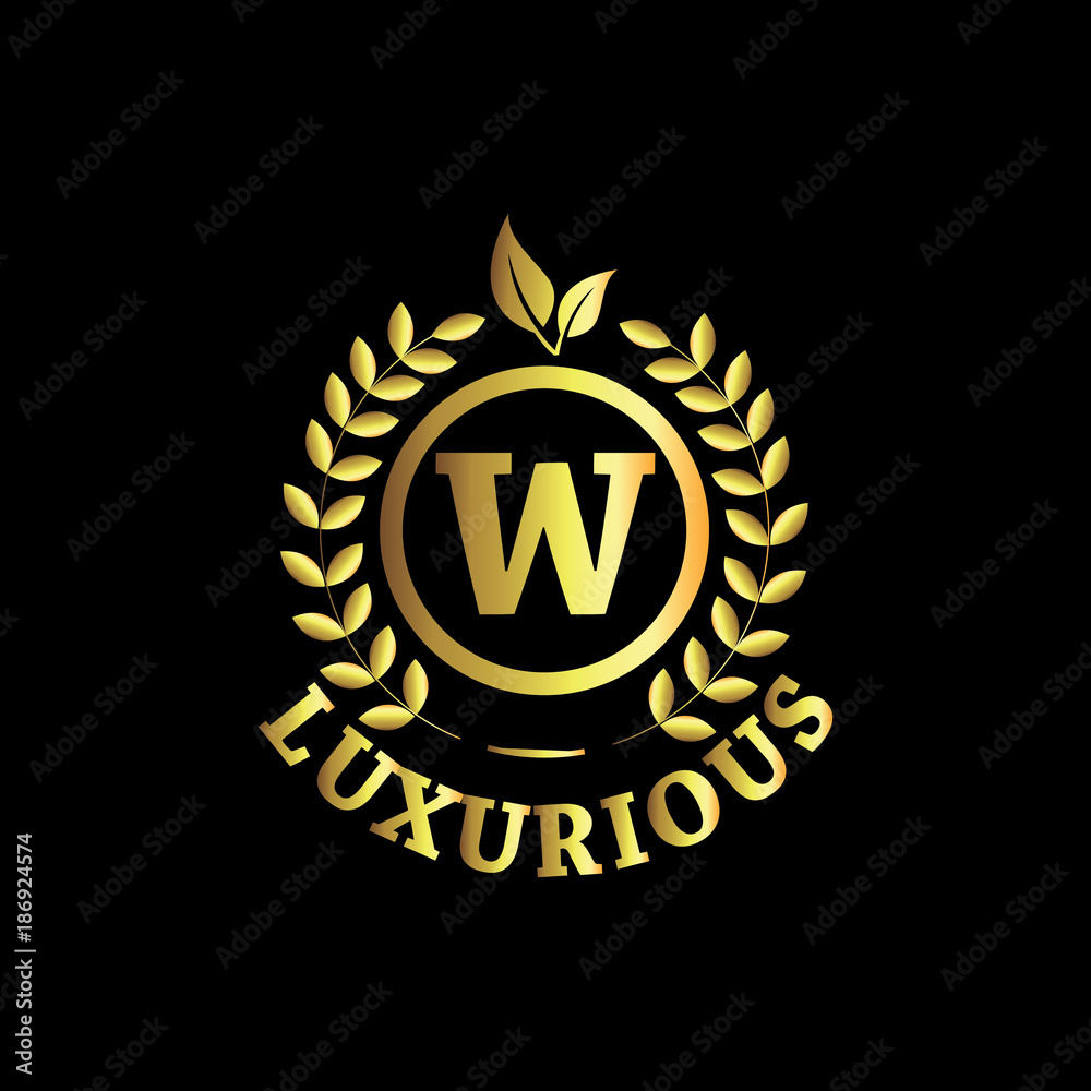 Fototapeta premium W Luxurious Logo Gold Vector Template Design