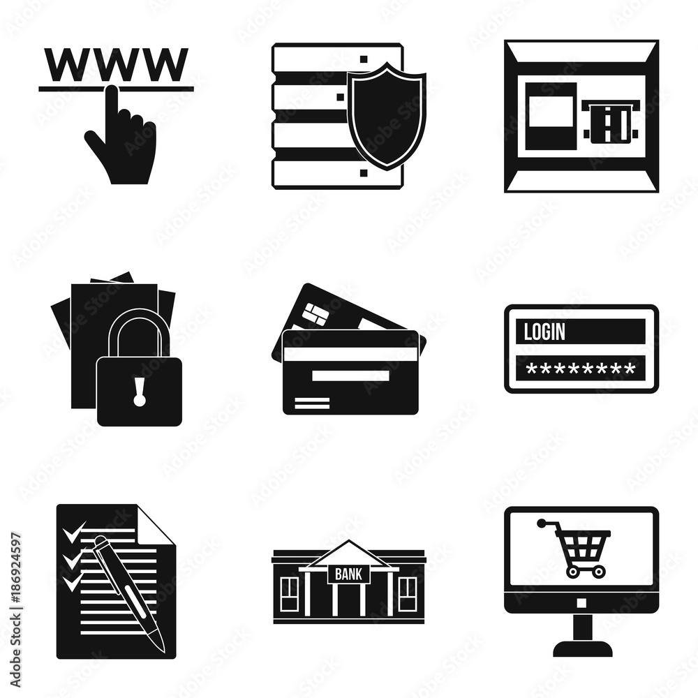 Information isolation icons set, simple style Information isolation icons set, simple style
