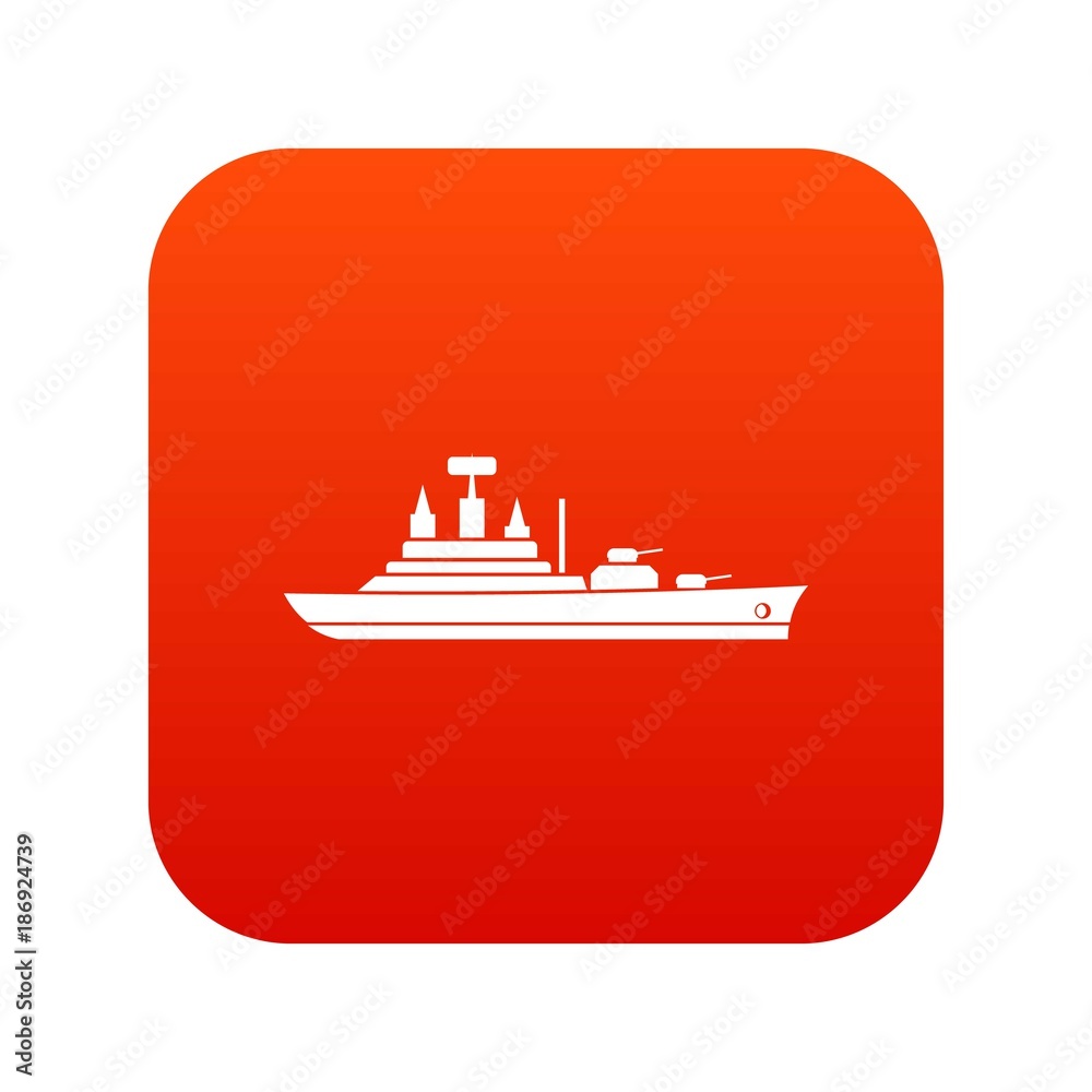 Warship icon digital red