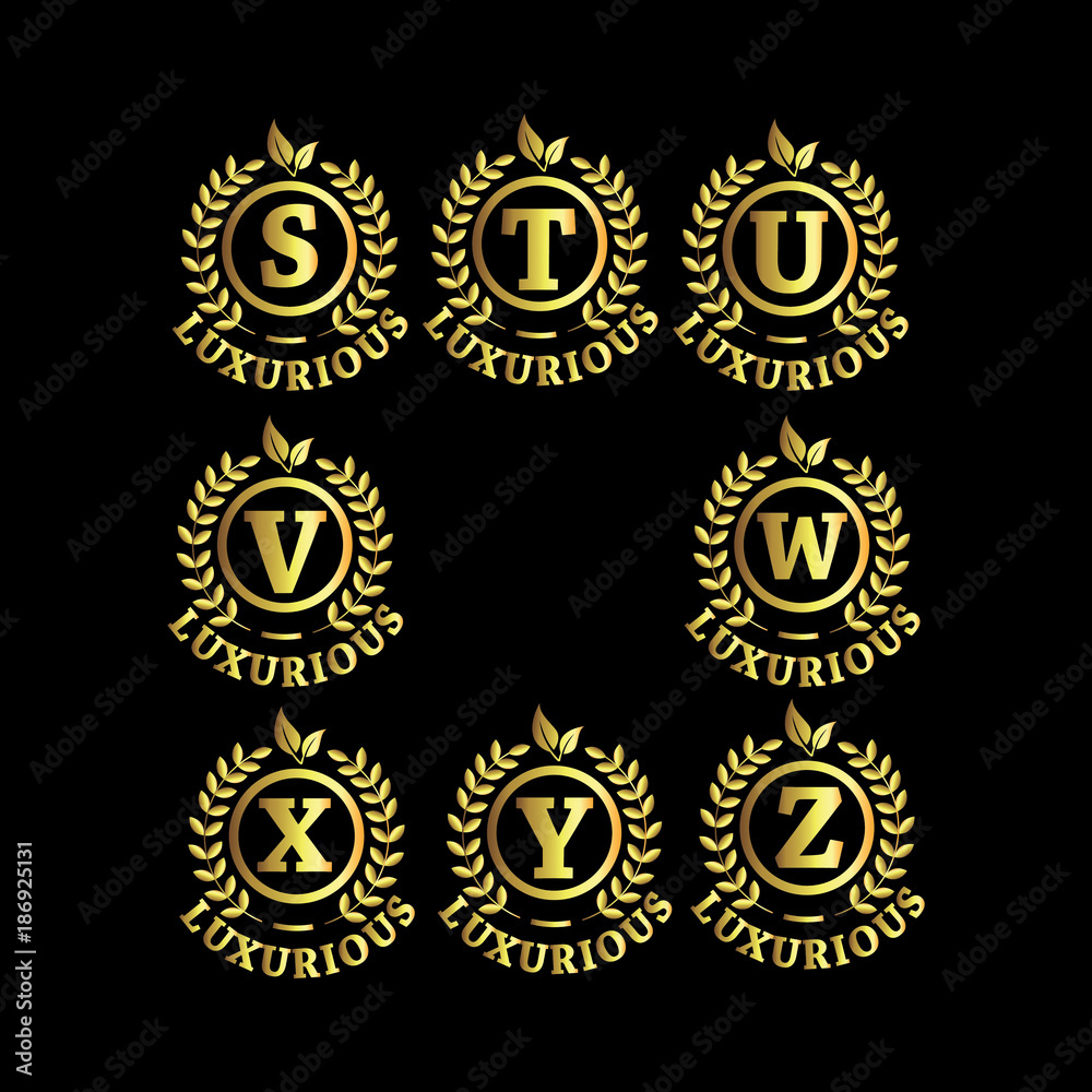 Alphabet Luxurious Gold Logo Vector Template Design Alphabet Luxurious Gold Logo Vector Template Design