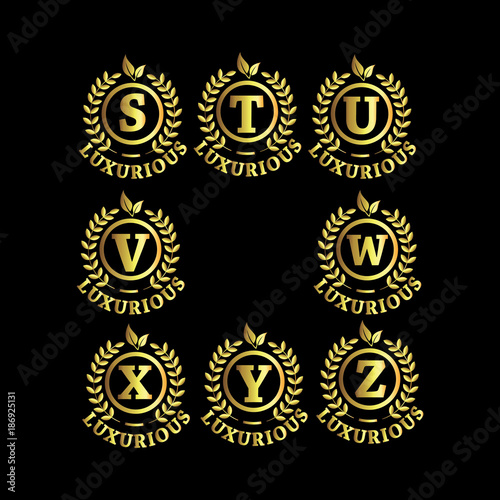 Alphabet Luxurious Gold Logo Vector Template Design