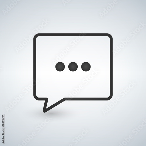 three dots black chat icon vector illustration