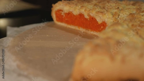 Freshly baked pie. delicious pastries photo