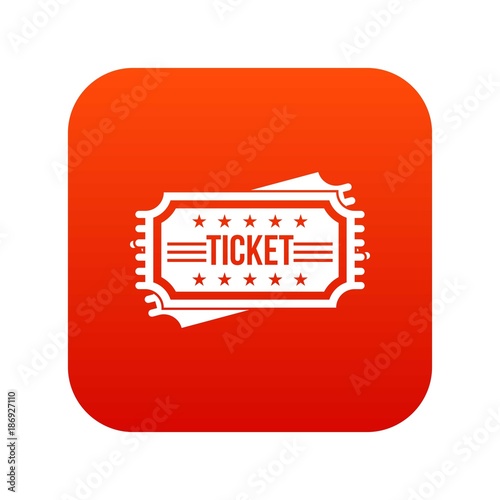 Ticket icon digital red