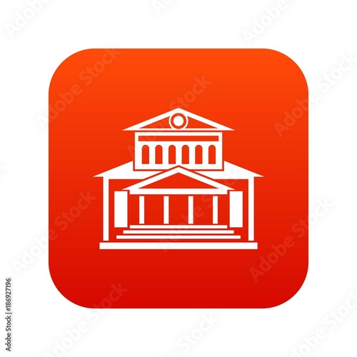 Theater building icon digital red