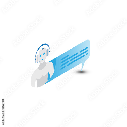 Chat bot icon for social networking. Flat vector illustration EPS 10