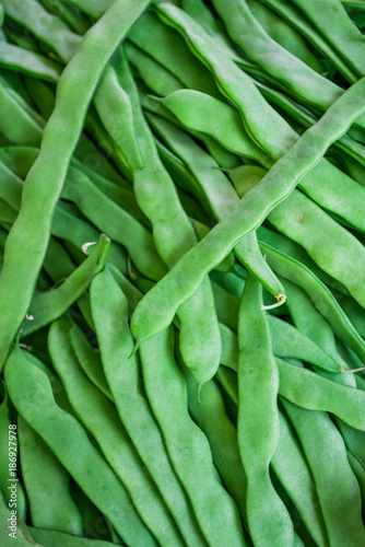 Green beans background. Vegetable background