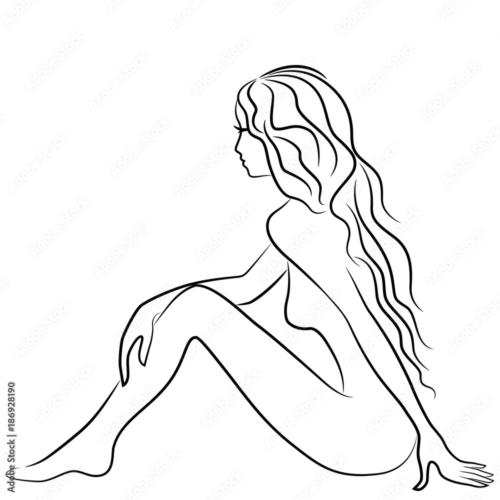 Beautiful girl with long hair