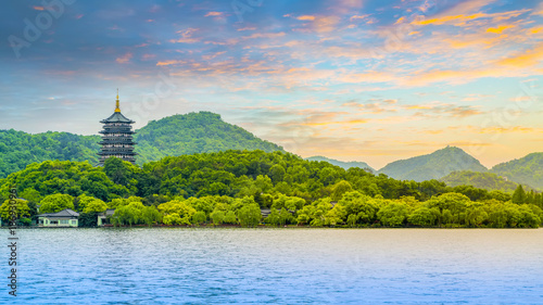 Fényképezés The beautiful landscape of Hangzhou, West Lake