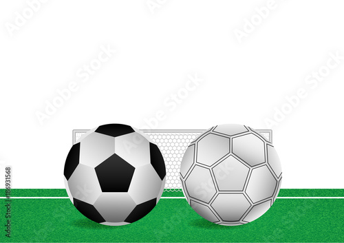 Concept and idea football on green grasses. Football sport tournament template infographic. Vector EPS10