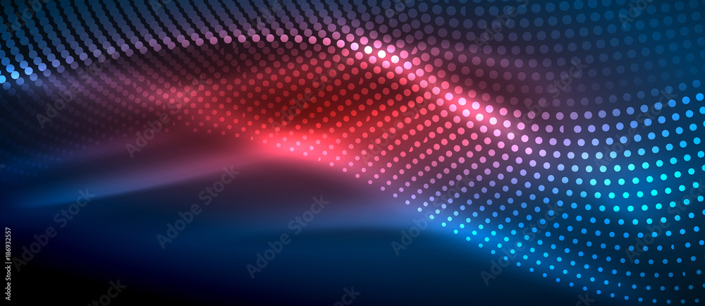 Glowing abstract wave on dark, shiny motion Glowing abstract wave on dark, shiny motion