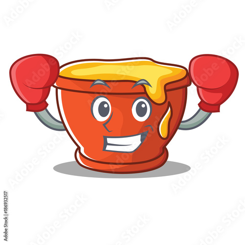 Boxing honey character cartoon style