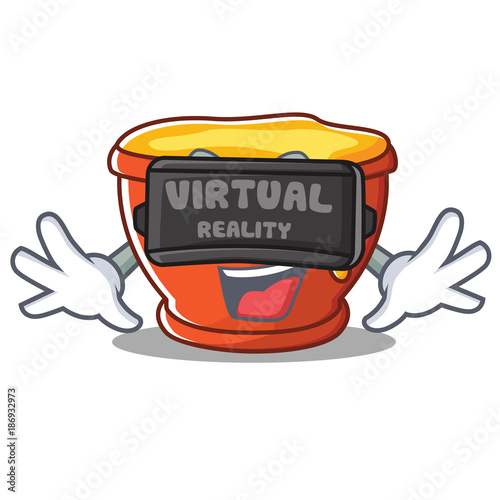 With virtual reality honey character cartoon style
