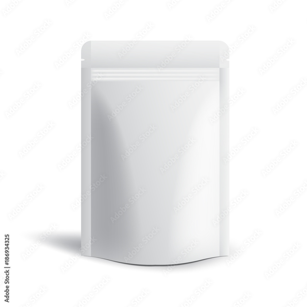 Blank Paper Zipper Bag Template on White Background : Vector Illustration Blank Paper Zipper Bag Template on White Background : Vector Illustration