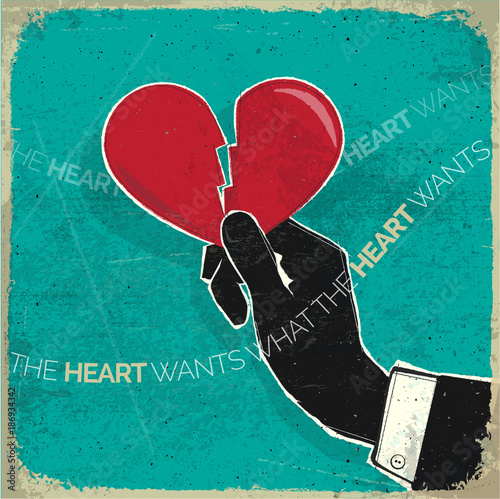 Retro Broken Heart; rough edges and texture on separate layer