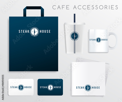 Restaurant Accessories Template : Vector Illustration